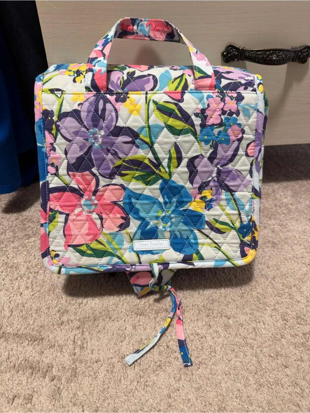 Vera Bradley Quilted Floral Cosmetic Case - Pink, Purple, Blue, Green, Cream